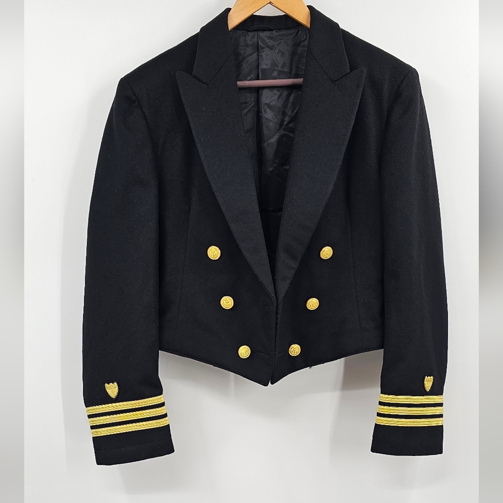 United States Coast Guard Academy Jacket Black Gold Size Large - Picture 16 of 16